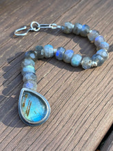 Load image into Gallery viewer, Labradorite & Gold Rutilated Quartz Bracelet