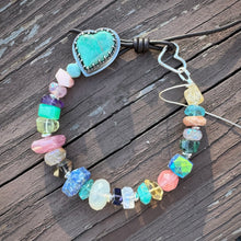Load image into Gallery viewer, Broken Arrow Variscite Heart mixed Gemstone Nugget Bracelet