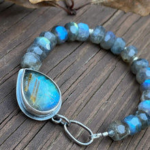 Load image into Gallery viewer, Labradorite & Gold Rutilated Quartz Bracelet