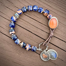 Load image into Gallery viewer, Sunset Sodalite, Labradorite, & Botswana Agate Bracelet