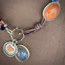 Load image into Gallery viewer, Sunset Sodalite, Labradorite, & Botswana Agate Bracelet