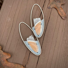 Load image into Gallery viewer, Peach Raw Edge Heavy Gauge Earrings