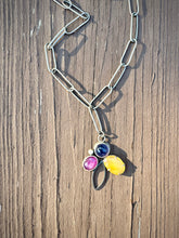 Load image into Gallery viewer, Handmade Chain Necklace with Mixed Gemstone Bouquet
