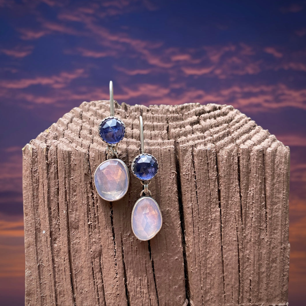 Iolite and Lavender Quartz Earrings